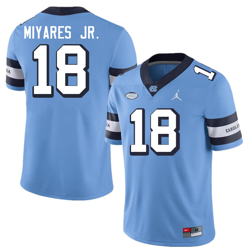 Men #18 Andres Miyares Jr. North Carolina Tar Heels College Football Jerseys Stitched-Throwback